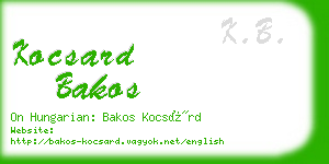 kocsard bakos business card